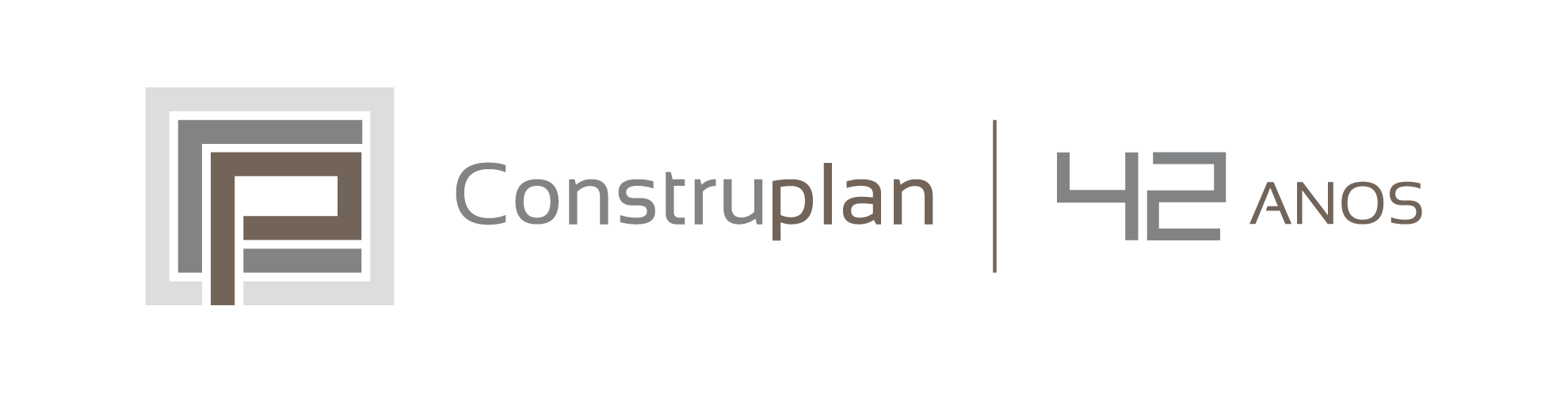 Logo Construplan 42 anos